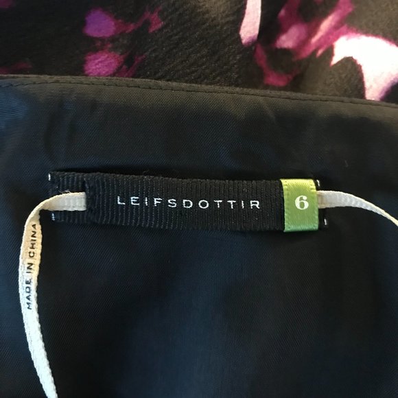 Anthropologie Leifsdottir Belvedere Silk Sheath Dress Purple Black Floral Sz 6 - Picture 2 of 10